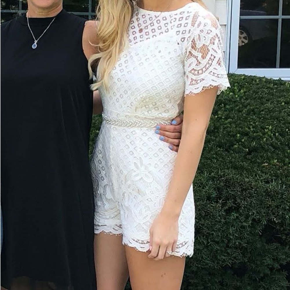 love, Fire Lace bridal Romper